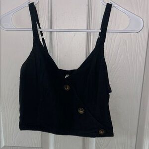 Black Buttoned Women's Top